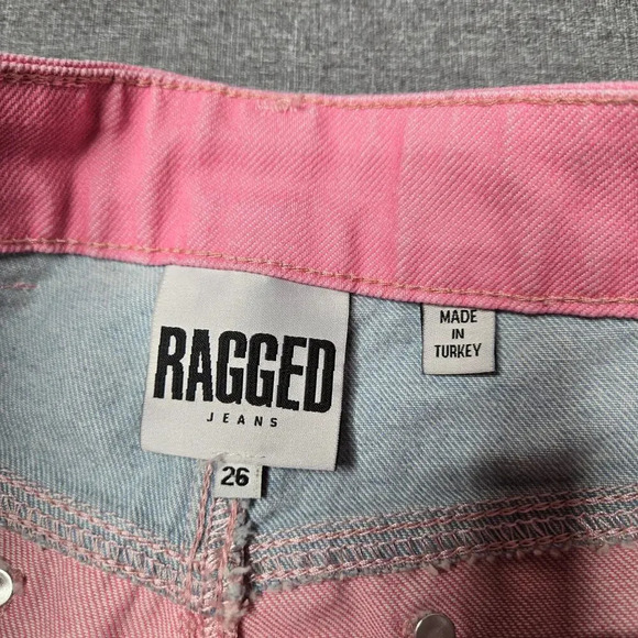 Ragged Priest Dolly Pink Overdyed Mom Jeans Size: 26 - Picture 6 of 7